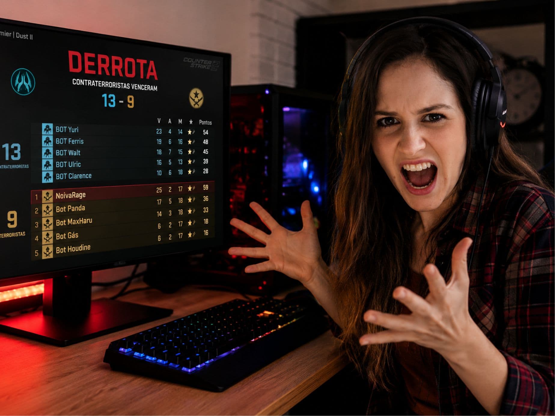 Terapia para a noiva depois de uma partida de CS